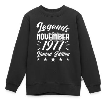 Legenden werden im November 1977 geboren Jubiläumsgeschenk - Kinder Premium Organic Sweatshirt - Schwarz - Vorne - AI Model Kid Female (0cm)