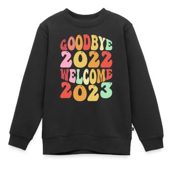 Happy New Year 2023 New Year's Eve Christmas - Kids Premium Organic Sweatshirt - black - Front - AI Model Kid Female (0cm)