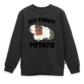 Mein pelziges Kartoffel-Meerschweinchen - Kinder Premium Organic Sweatshirt - Schwarz - Vorne - AI Model Kid Female (0cm)