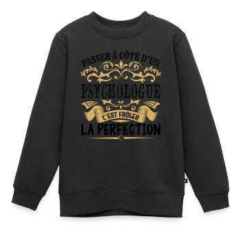 Psychologue | le Meilleur cadeau Psychologue - Sweat Premium enfant bio - noir - Devant - AI Model Kid Female (0cm)
