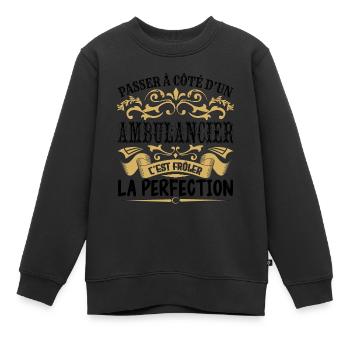 Ambulancier | le Meilleur cadeau Ambulancier - Sweat Premium enfant bio - noir - Devant - AI Model Kid Female (0cm)