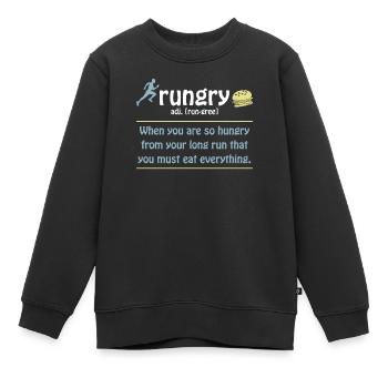Rungry Definition Lustiger Läufer Marathon Zitat - Kinder Premium Organic Sweatshirt - Schwarz - Vorne - AI Model Kid Female (0cm)