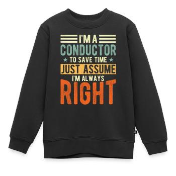 Dirigent - Kinder Premium Organic Sweatshirt - Schwarz - Vorne - AI Model Kid Female (0cm)