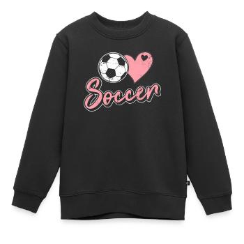 Soccer Lover Heart and Ball Soccer Lover Girls Soc - Kinder Premium Organic Sweatshirt - Schwarz - Vorne - AI Model Kid Female (0cm)
