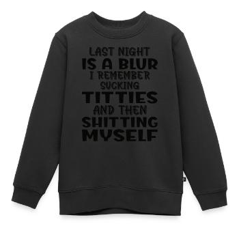 Nouveau-né Naissance Lait alimentaire - Sweat Premium enfant bio - noir - Devant - AI Model Kid Female (0cm)