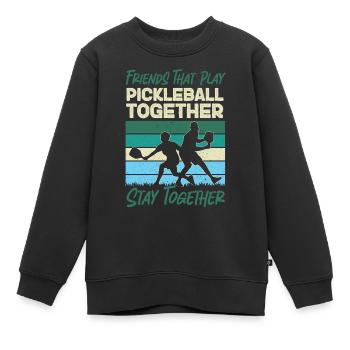 Pickleball Buddies Rétro Vintage - Sweat Premium enfant bio - noir - Devant - AI Model Kid Female (0cm)