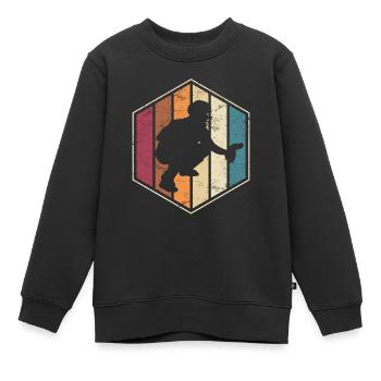 Receveurs de baseball vintage Receveur de baseball Softbal - Sweat Premium enfant bio - noir - Devant - AI Model Kid Female (0cm)
