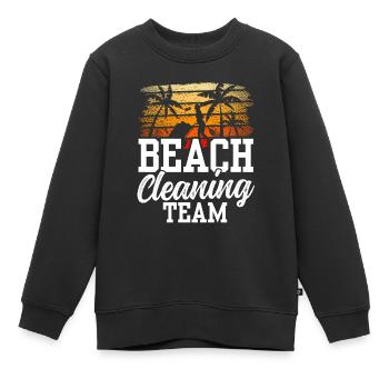 Équipe de nettoyage de plage Nettoyage de plage Plage - Sweat Premium enfant bio - noir - Devant - AI Model Kid Female (0cm)