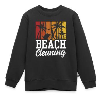 Nettoyage de plage Plages Nettoyage de plage - Sweat Premium enfant bio - noir - Devant - AI Model Kid Female (0cm)