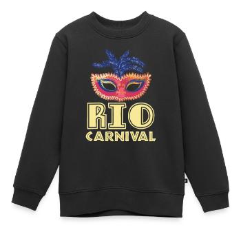 Carnaval de Rio de Janeiro Carnaval de Rio de Janeiro Masque Brasili - Sweat Premium enfant bio - noir - Devant - AI Model Kid Female (0cm)