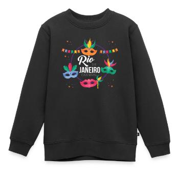 Carnaval de Rio Rio de Janeiro en Carnavals du Brésil - Sweat Premium enfant bio - noir - Devant - AI Model Kid Female (0cm)