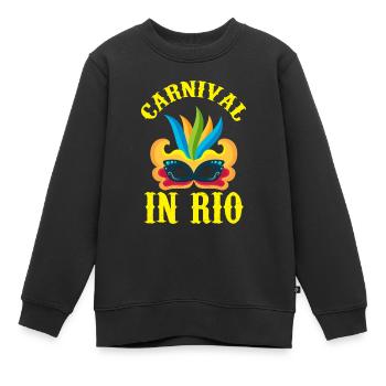 Brésil Carnaval Rio de Janeiro Célébration Rio Karnev - Sweat Premium enfant bio - noir - Devant - AI Model Kid Female (0cm)