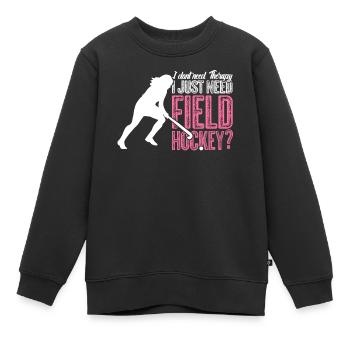 Field Hockey Hockeyschläger - Kinder Premium Organic Sweatshirt - Schwarz - Vorne - AI Model Kid Female (0cm)