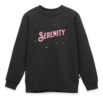Nom sérénité personnalisé - Sweat Premium enfant bio - noir - Devant - AI Model Kid Female (0cm)
