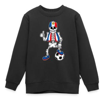 Skeleton Frankreich Amateurfußball - Kinder Premium Organic Sweatshirt - Schwarz - Vorne - AI Model Kid Female (0cm)