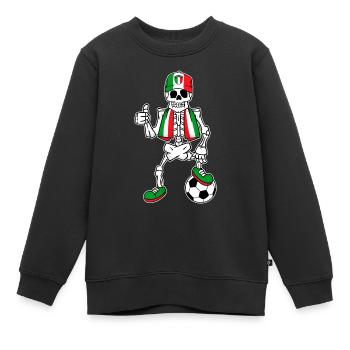 Skeleton Italienischer Fan Fußball Italien - Kinder Premium Organic Sweatshirt - Schwarz - Vorne - AI Model Kid Female (0cm)