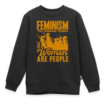 Ermächtigung Gleichberechtigung der Geschlechter F - Kinder Premium Organic Sweatshirt - Schwarz - Vorne - AI Model Kid Female (0cm)