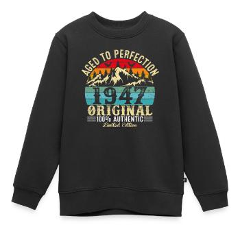 Perfekt gealtert 1947 original - Kinder Premium Organic Sweatshirt - Schwarz - Vorne - AI Model Kid Female (0cm)