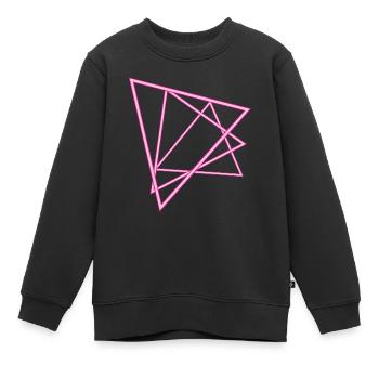 Neon Dreiecke - Kinder Premium Organic Sweatshirt - Schwarz - Vorne - AI Model Kid Female (0cm)