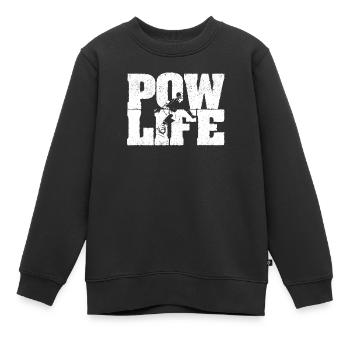 Powlife Drôle de poudreuse de neige Snow Pow Life Winter - Sweat Premium enfant bio - noir - Devant - AI Model Kid Female (0cm)