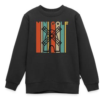 Minigolf Moulin à vent - Sweat Premium enfant bio - noir - Devant - AI Model Kid Female (0cm)