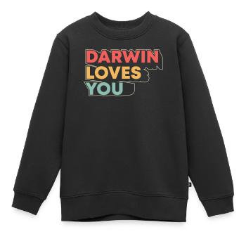 Darwin t’aime drôle d’athée contre la science pour - Sweat Premium enfant bio - noir - Devant - AI Model Kid Female (0cm)