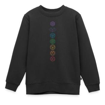 Hindouisme Chakra Bouddhisme Sanskrit Méditation Vajr - Sweat Premium enfant bio - noir - Devant - AI Model Kid Female (0cm)