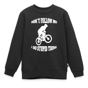 Mountainbike Fahrradtour Fahrradfahrer Radfahren - Kinder Premium Organic Sweatshirt - Schwarz - Vorne - AI Model Kid Female (0cm)