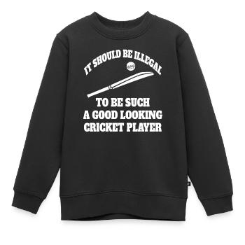Cricket Cricket Slogan Cricket Fan Slogan Cadeau - Sweat Premium enfant bio - noir - Devant - AI Model Kid Female (0cm)