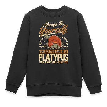 Ornithorynque Cadeau Ornithorynque - Sweat Premium enfant bio - noir - Devant - AI Model Kid Female (0cm)