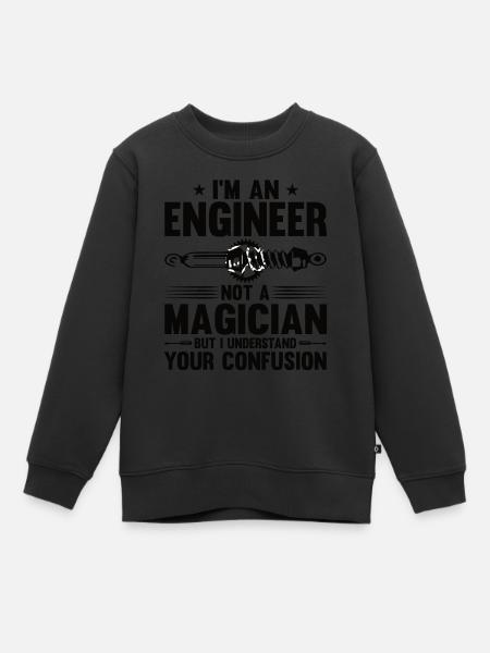 Ingenieur Gehirn Maschinenbau Elektrotechnik Mathe - Kinder Premium Organic Sweatshirt - Schwarz