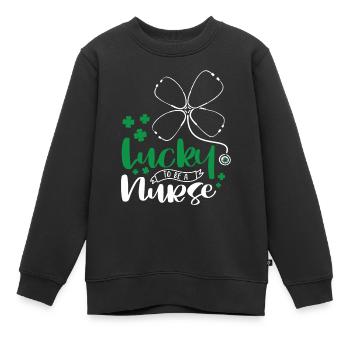 Chanceux d’être infirmier - Sweat Premium enfant bio - noir - Devant - AI Model Kid Female (0cm)