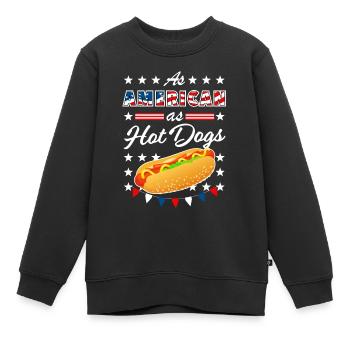 As American As Hot Dogs 4th of July USA - Kinder Premium Organic Sweatshirt - Schwarz - Vorne - AI Model Kid Female (0cm)