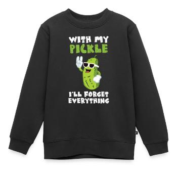 Avec mon cornichon malade oublier tout - Sweat Premium enfant bio - noir - Devant - AI Model Kid Female (0cm)