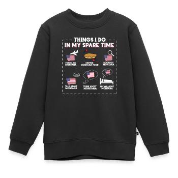 Montana - Sweat Premium enfant bio - noir - Devant - AI Model Kid Female (0cm)