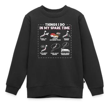Japon - Sweat Premium enfant bio - noir - Devant - AI Model Kid Female (0cm)