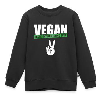 Vegan Beste Entscheidung ever - Kinder Premium Organic Sweatshirt - Schwarz - Vorne - AI Model Kid Female (0cm)