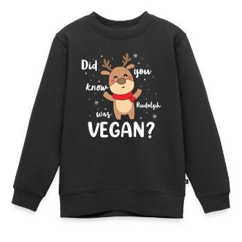 Saviez-vous que Rudolph était végétalien ? - Sweat Premium enfant bio - noir - Devant - AI Model Kid Female (0cm)