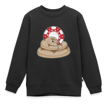 Jetons de poker Snake Poker - Sweat Premium enfant bio - noir - Devant - AI Model Kid Female (0cm)