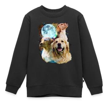 3 Mond Labrador Hund Liebhaber Cool Tier Haustier Neuheit - Kinder Premium Organic Sweatshirt - Schwarz - Vorne - AI Model Kid Female (0cm)