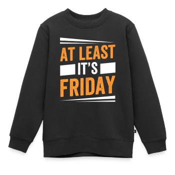 Au moins, c’est finalement sarcastique vendredi - Sweat Premium enfant bio - noir - Devant - AI Model Kid Female (0cm)
