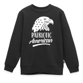 Patriotique américain Patriote Patriotique États-Unis - Sweat Premium enfant bio - noir - Devant - AI Model Kid Female (0cm)