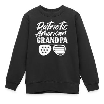 Grand-père patriotique américain Patriot US - Sweat Premium enfant bio - noir - Devant - AI Model Kid Female (0cm)