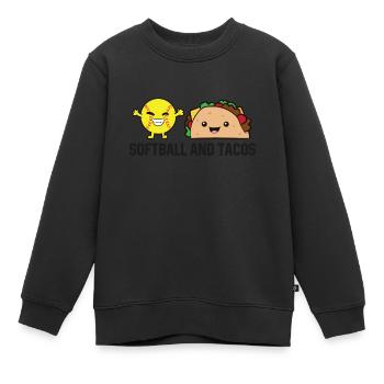 Softball und Tacos Lustige Softball-Tacos - Kinder Premium Organic Sweatshirt - Schwarz - Vorne - AI Model Kid Female (0cm)