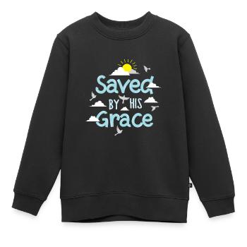 Sauvé par sa grâce - Sweat Premium enfant bio - noir - Devant - AI Model Kid Female (0cm)