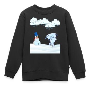 mignon bonhomme de neige d’hiver et vent - Sweat Premium enfant bio - noir - Devant - AI Model Kid Female (0cm)