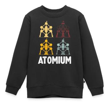 Noyau atomique de l’Atomium de Bruxelles Physics Science - Sweat Premium enfant bio - noir - Devant - AI Model Kid Female (0cm)