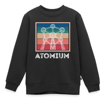 Atome Atomium Noyau atomique Physiciens Science Physique - Sweat Premium enfant bio - noir - Devant - AI Model Kid Female (0cm)