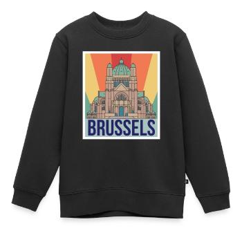 Bruxelles Science Noyau atomique Physique Physicien atomique - Sweat Premium enfant bio - noir - Devant - AI Model Kid Female (0cm)