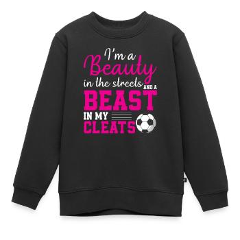 Ich bin eine Schönheit auf der Straße und ein Biest in meinen Stollenschuhen - Kinder Premium Organic Sweatshirt - Schwarz - Vorne - AI Model Kid Female (0cm)